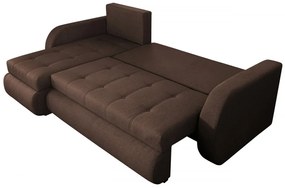 Coltar extensibil reversibil Genoa Lux Chocolate 243x141x81 cm cu lada de depozitare