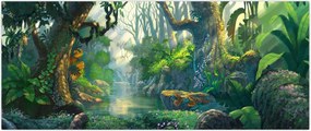 Tablou - Ilustrare pădure tropicală (120x50 cm)