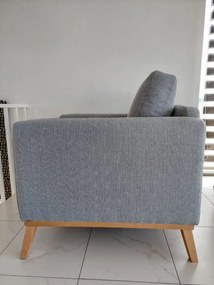 Fotoliu MILTON 1 SEATER LIGHT GREY