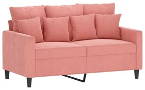 348868 vidaXL Canapea cu 2 locuri, roz, 120 cm, catifea