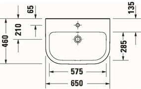 Duravit D-CODE 23986500002 - Lavoar suspendat 65x46 cm ceramică/alb lucios