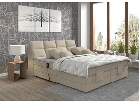 Pat electric reglabil, cu arcuri, bej, 160x200, GERONA NEW