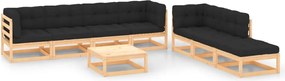 vidaXL Set mobilier de grădină din 8 piese, lemn masiv de pin