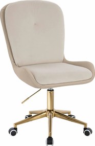HR690K Scaun Velvet&amp;soft Piele Pu Cremos/Cremos Bază Aurie