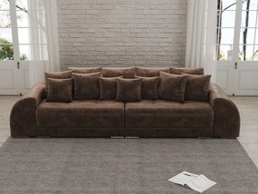 Canapea extensibilă dumonde cu 2 lăzi de depozitare si sezut confortabil din spuma high-density,Verona Madagaskar Brown 310x100 cm