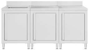 Dulap comercial pentru chiuveta 180x60x96 cm, otel inoxidabil 1, 180 x 60 x 96 cm (chiuveta + masa de lucru + scurgator)