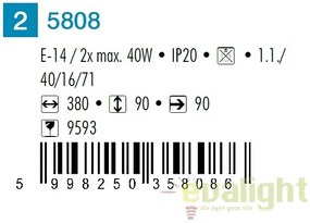 Aplica de perete moderna pentru baie cu protectie IP20, Periodic 5808 RX