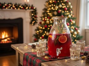 Recipient din sticla pentru bauturi GUSTA cu capac din lemn 5,5 L