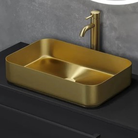 Lavoar pe blat LJORDAL 52 x 34 cm, oțel/alamă - BATH DELUXE 06-052-18-70-00