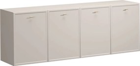 Comodă suspendată cu patru uși Lorini 200 cm - cașmir / mânere aurii tip T-bar