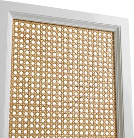 Paravan decorativ LUX, Lemn, Rattan, Bahamas alb