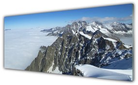 Tablouri acrilice Munte Ceață Peisaj Gri Alb