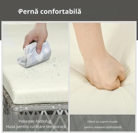 Outsunny 2 bucati sezlong din rattan din PE, mobilier pentru scaune reglabile din rachita, sezlong de gradina | Aosom Romania