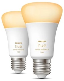 SET 2x bec LED dimabil Philips Hue WHITE AMBIANCE E27/8W/230V 2200-6500K