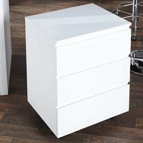 Dulap cu sertare si role, modern si functional, Big Deal alb