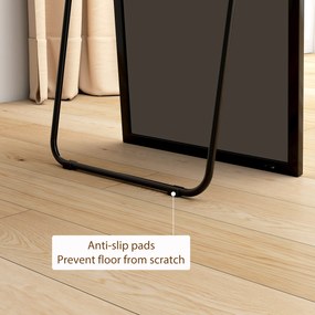 HOMCOM Oglindă Verticală din Metal, 50x2x161.5 cm, Negru | Aosom Romania