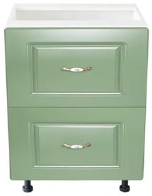 Corp inferior 60 cu 2 sertare metalice greutate Zebra MDF Verde