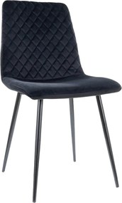 Scaun Irys, negru, stofa catifelata/metal, 46x42x84 cm