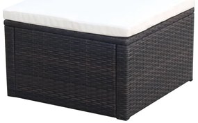 vidaXL Taburet otoman din poliratan, 53 x 53 x 30 cm, negru