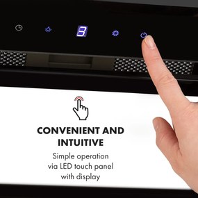 Klarstein Hektor Brilliant Edition, hotă încorporată, 52 cm, 506 m³ / h, touch, neagră