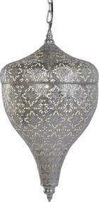 Lustră suspendată din metal, argintiu, 55 x 30 cm, „Loubressac”