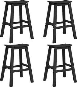 vidaXL Set bar de grădină 4 pcs Negru HDPE