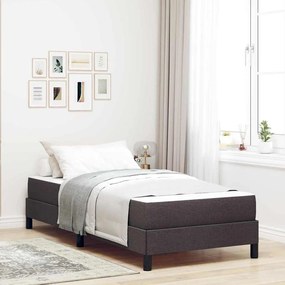vidaXL Pat cu arcuri Altele Maro închis 90 x 190 cm țesătură