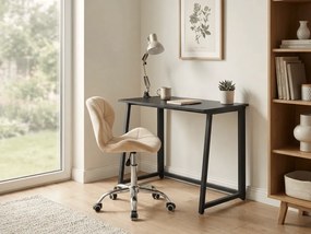 Set pentru birou ZARIMO masa 80x40 cm, negru + fotoliu AVOLA VELVET, crem