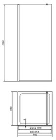 Paravan dus sticla securizata walk-in 90x200 cm, auriu periat, Mediterraneo Foxy 900x2000 mm