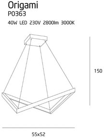 Lustra alba Origami- P0363