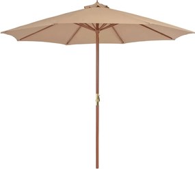 vidaXL Umbrelă soare de exterior, stâlp metalic, 300 cm, gri taupe
