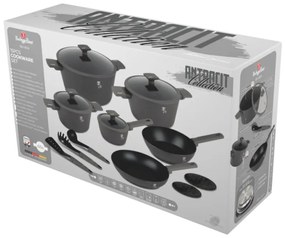 Set oale si tigai cu capace 15 piese Anthracite Berlinger Haus BH 8141, antiaderente, design premium, inductie