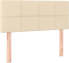 vidaXL Tăblie de pat, crem, 100x5x78/88 cm, textil
