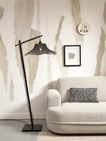 Lampa de podea din bambus Ibiza S 50cm, negru