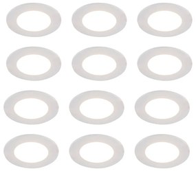 Set de 12 spoturi încastrate albe, incl. LED Dim to Warm 7W IP65 - Blanca