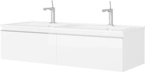 Set dulap baza alb si lavoar Savini Due Albatros 120 cm