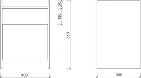 Noptieră neagră cu rafturi Toopt – noo.ma