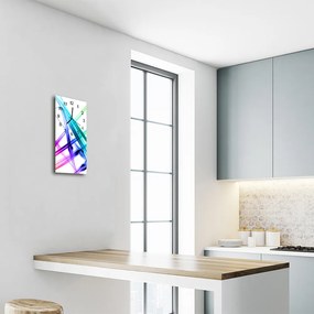 Ceas de perete din sticla vertical Culoare art abstracție