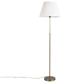 Lampă de podea bronz cu umbră plisată cremă 45 cm reglabilă - Parte