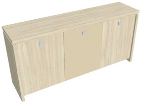 Dulap mic Verno 188 x 46 x 90 cm, uși combinate, salcâm / vanilie
