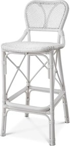 Scaun de bar din ratan design LUX, Colony alb