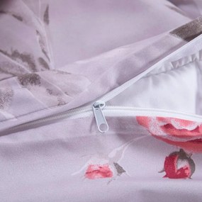decoDoma Set lenjerii de pat pentru familii CHRISTINNE, cu cearceafuri şi feţe pernuţe set 4 piese pentru un pat simplu