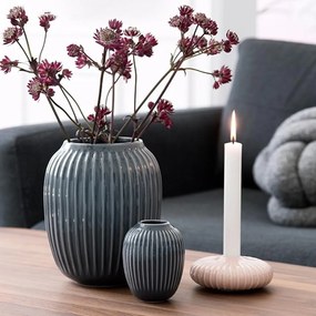 Vază din gresie Kähler Design Hammershoi, ⌀ 8,5 cm, gri antracit