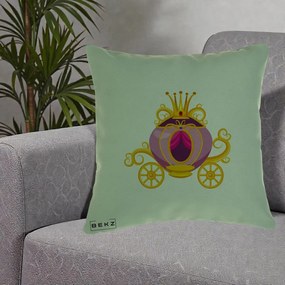 Perna Decorativa Trasura Regala Aurie, 40x40 cm, Verde, Husa Detasabila, Perna Inclusa, BEKZ®