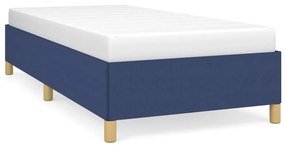 347131 vidaXL Cadru de pat, albastru, 90x190 cm, material textil