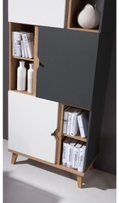 Dulap cu rafturi Mimone R3D (Stejar auriu + Alb mat + grafit). 1051781