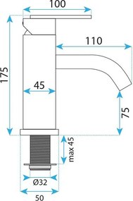 Baterie pentru baie Rea Ontario auriu periat