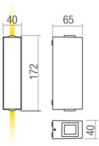 Aplică LED de exterior ACE 2xLED/5,84W/230V 3000K IP54 gri Redo 90421