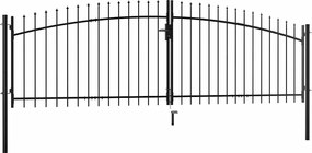 vidaXL Poartă de gard cu ușă dublă Woerden cu vârf tip suliță 400x149,5 cm