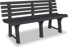 vidaXL Bancă de grădină, antracit, 145,5 cm, plastic
